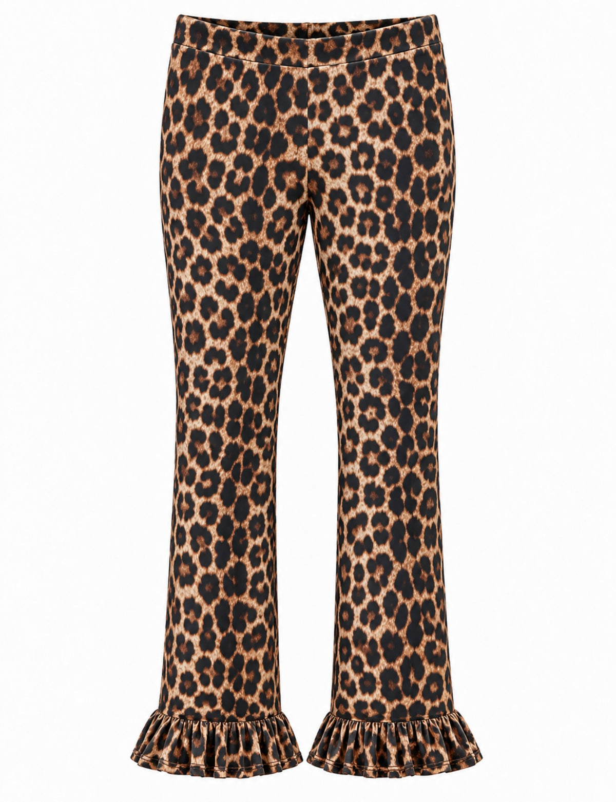 Lycra Prints Ruffles Leopard
