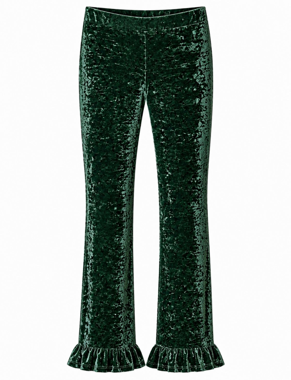 Velvet Crushed Ruffles Forest