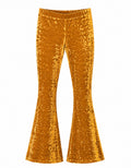 Velvet Crushed Patte d'éléphant Mustard