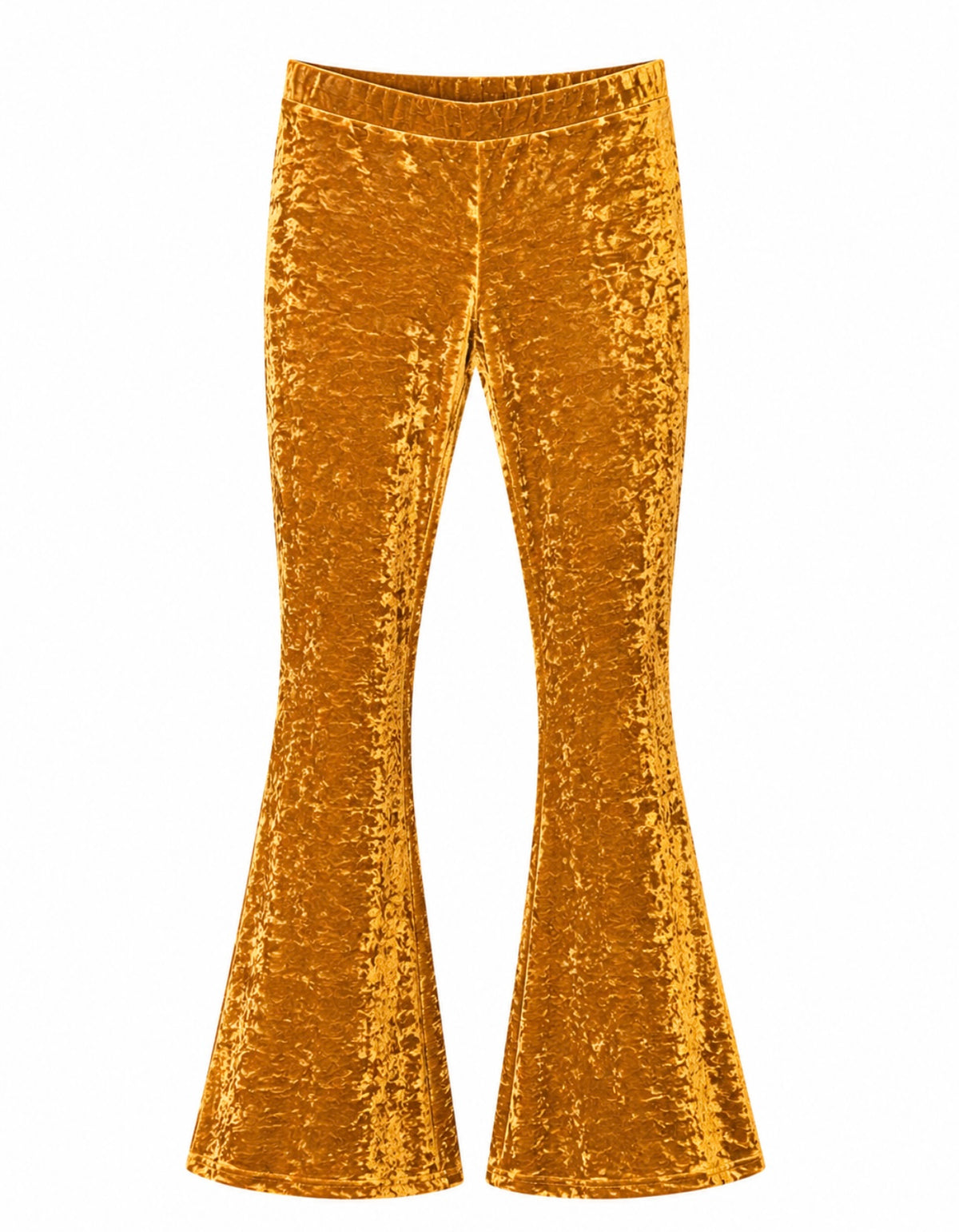 Velvet Crushed Patte d'éléphant Mustard