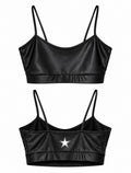 Yoga Brassière Fines Bretelles Black Shiny
