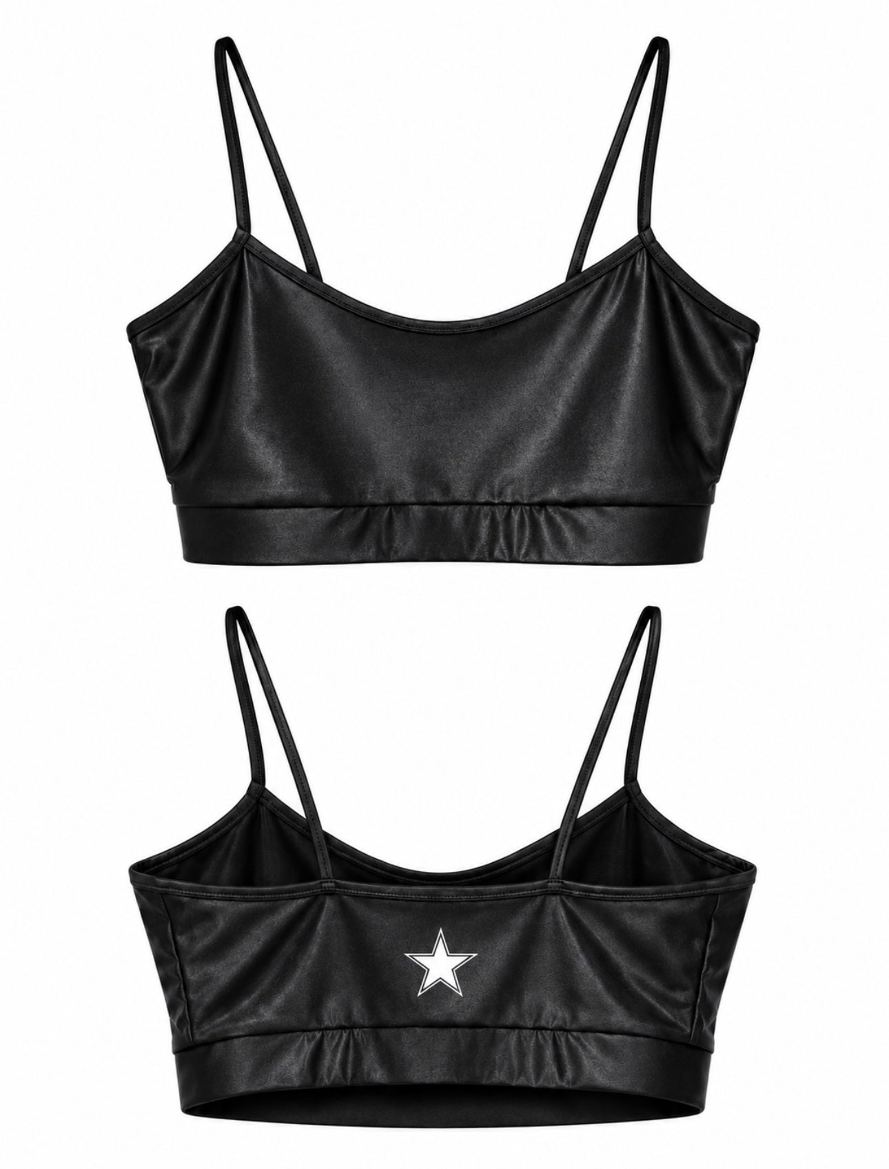 Yoga Brassière Fines Bretelles Black Shiny
