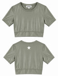 Yoga Brassière Tee-Shirt Jeep Shiny