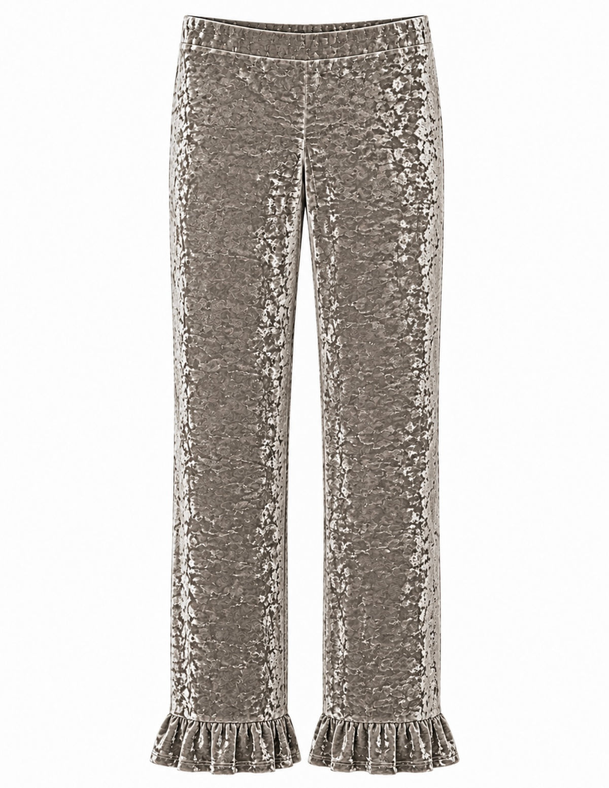 Velvet Crushed Ruffles Grey