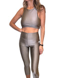 Yoga Capri Kaki Shiny