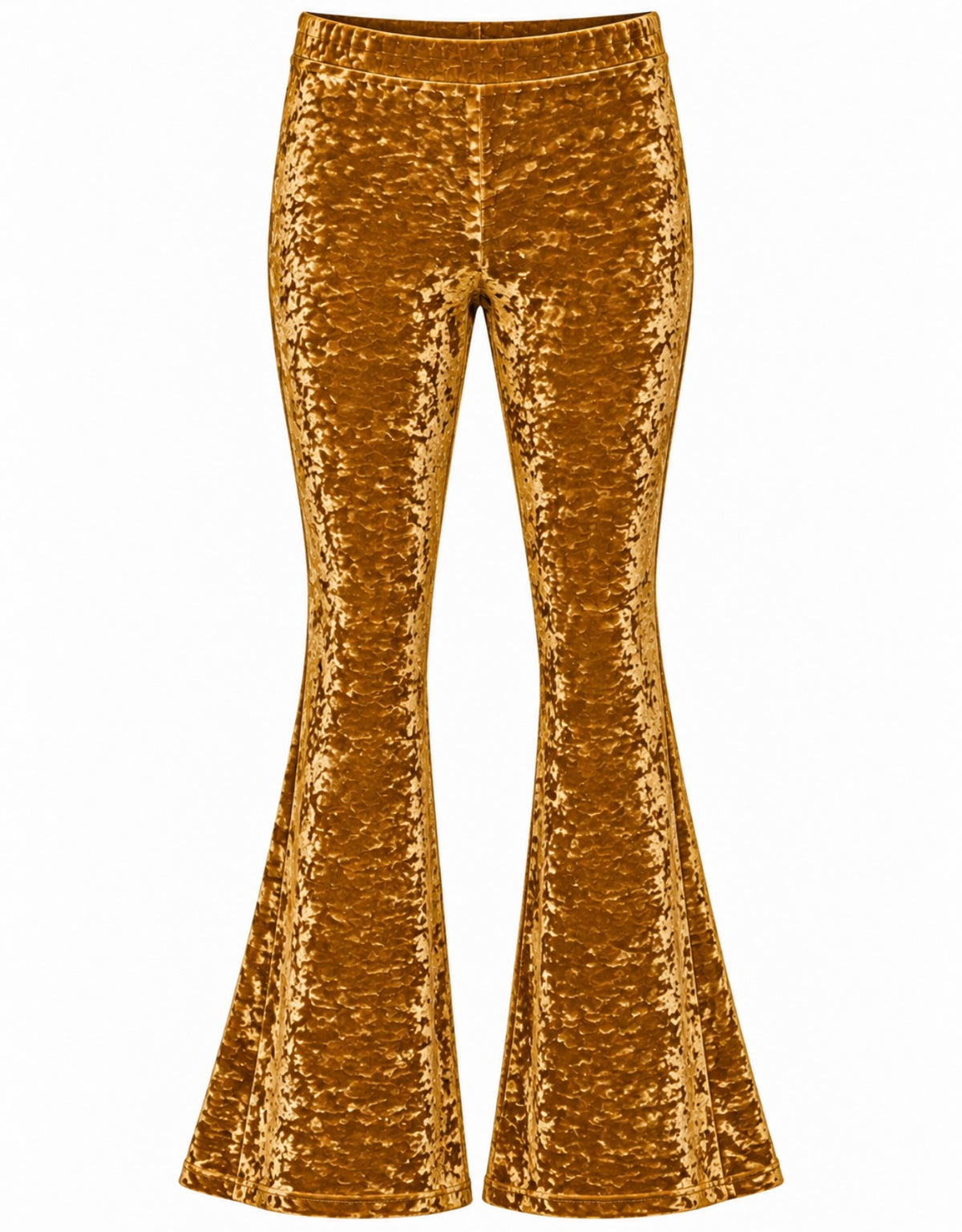 Velvet Crushed Patte d'éléphant Mustard