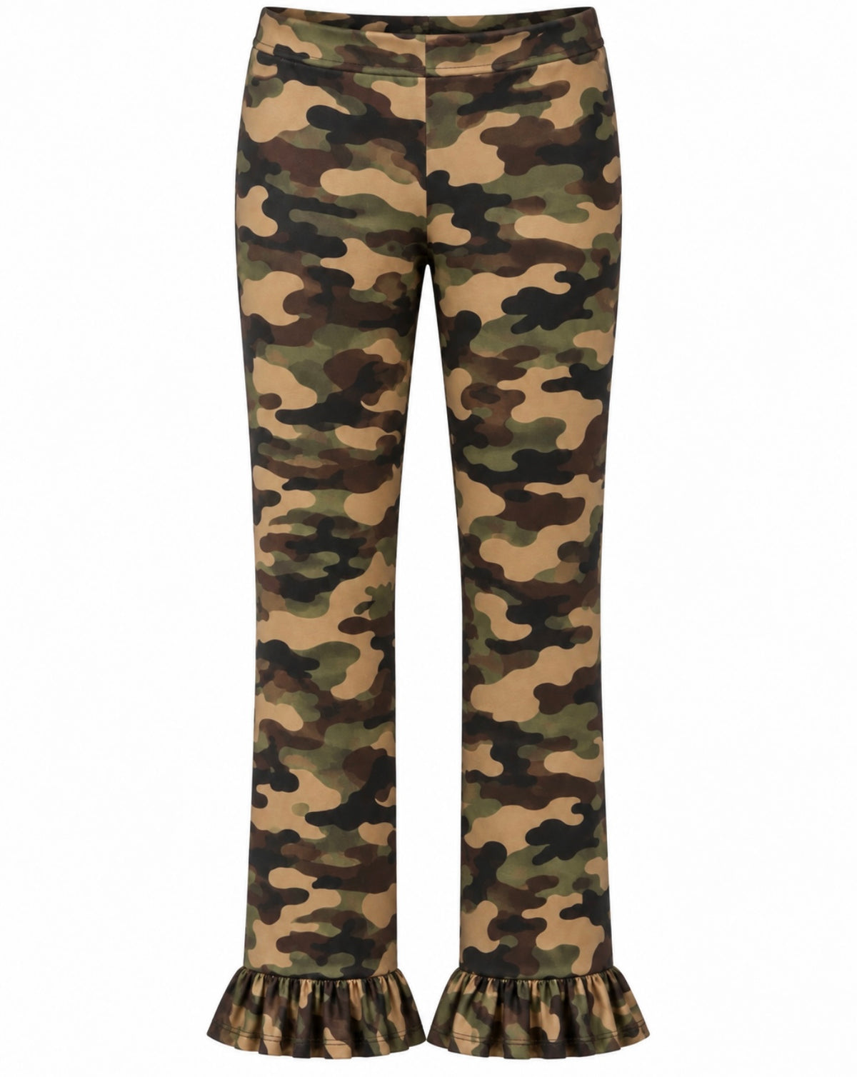 Velvet Prints Ruffles Army
