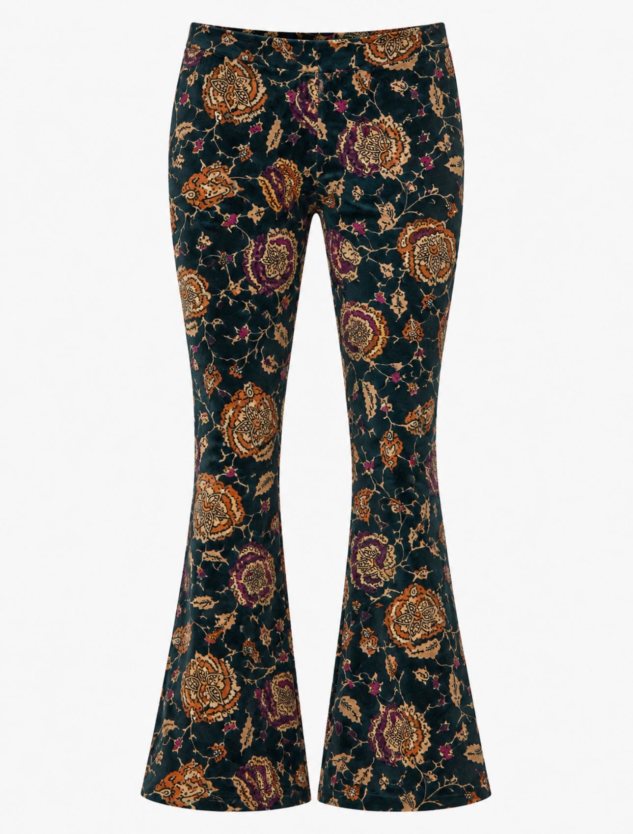 Velvet Prints Patte d'éléphant Indian Flowers