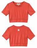 Yoga Brassière Tee-Shirt Brick Shiny