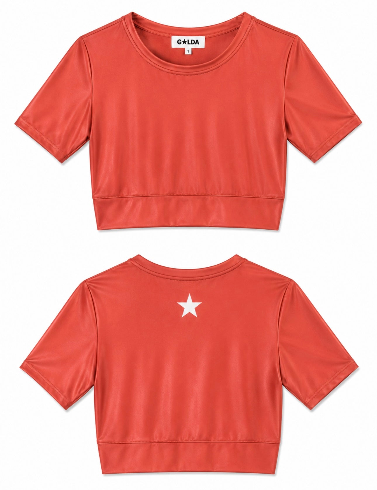 Yoga Brassière Tee-Shirt Brick Shiny