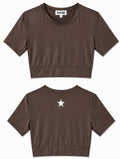Yoga Brassière Tee-Shirt Expresso Shiny