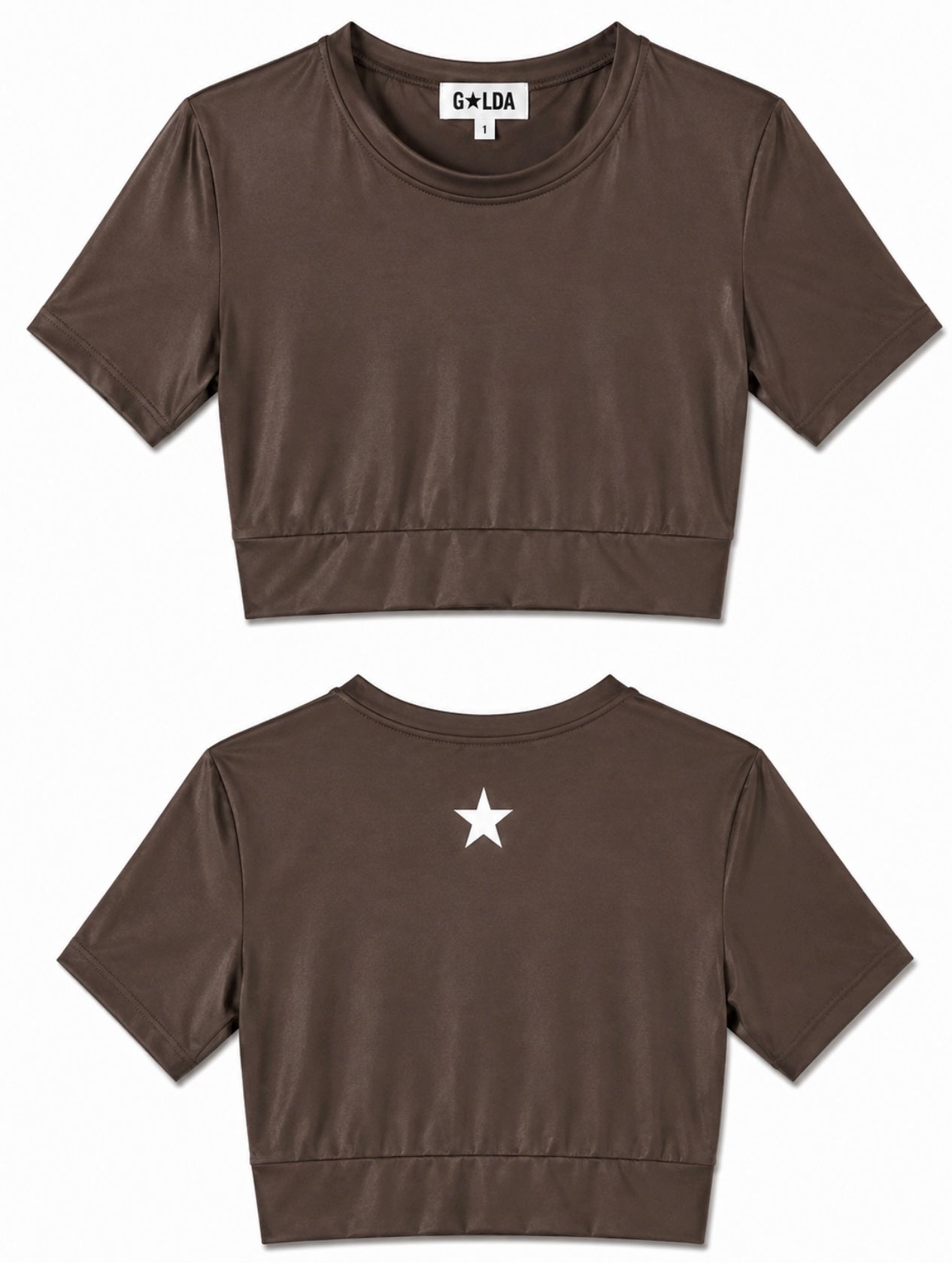 Yoga Brassière Tee-Shirt Expresso Shiny