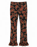 Velvet Prints Ruffles Paiswine