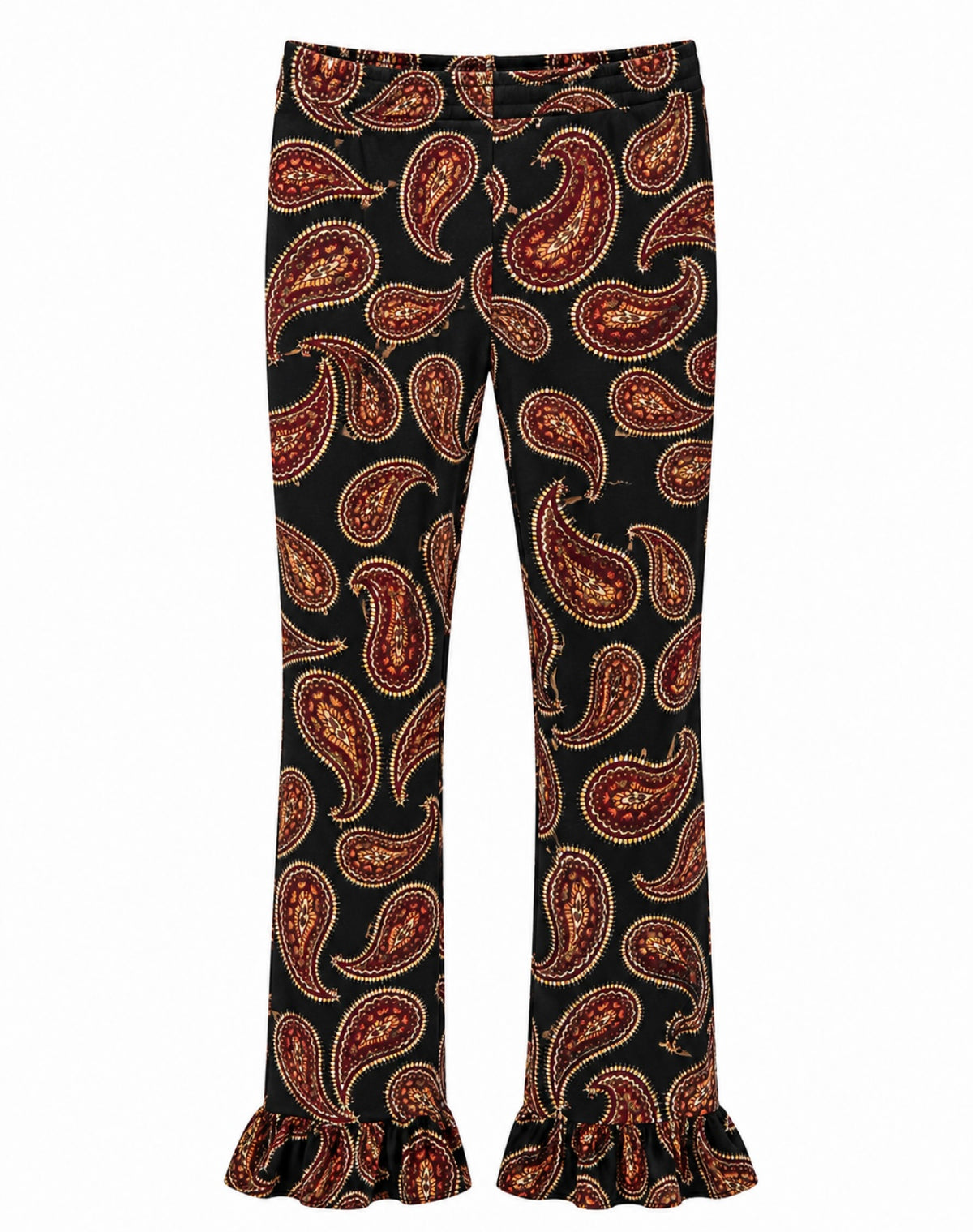Velvet Prints Ruffles Paiswine