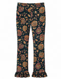 Velvet Prints Ruffles Indian Flowers