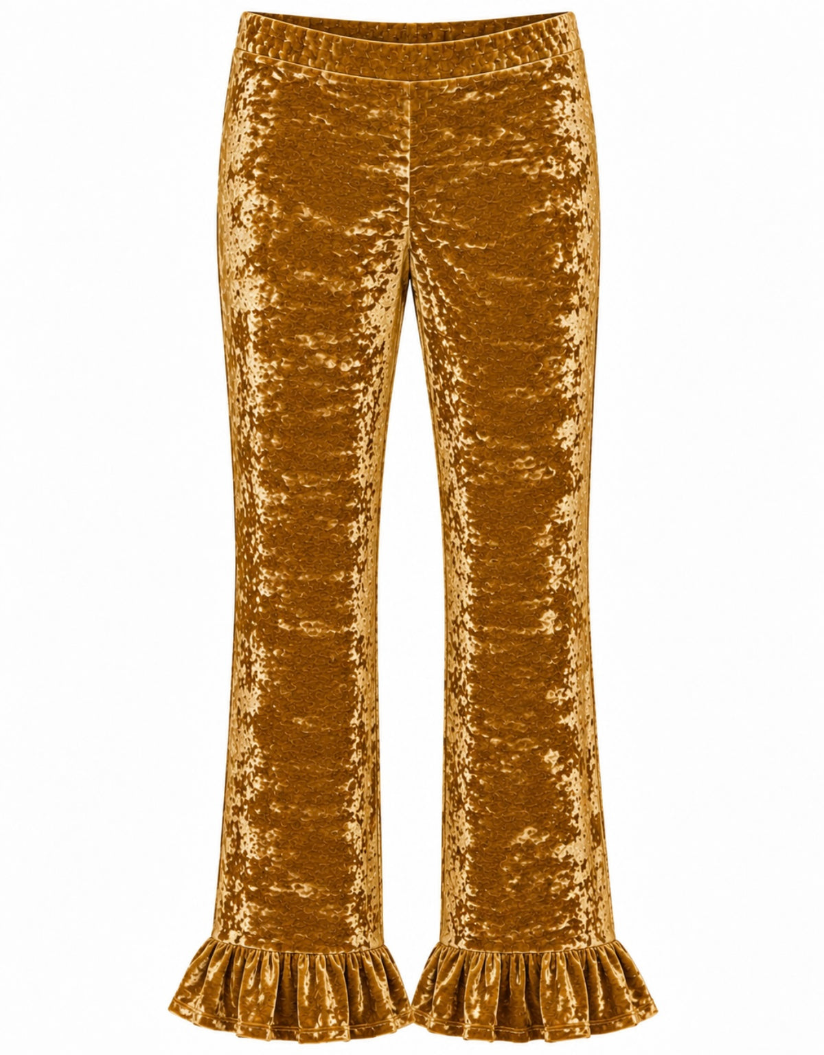 Velvet Crushed Ruffles Mustard