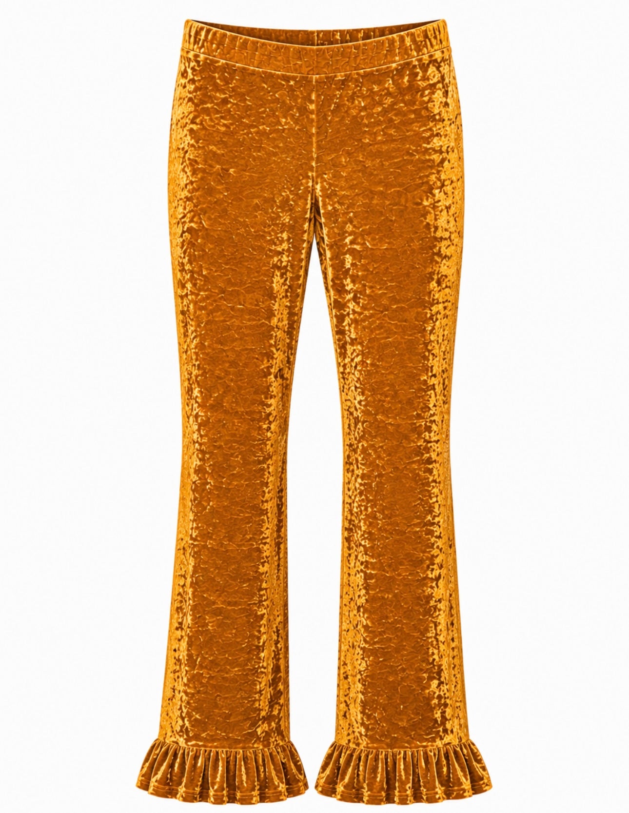 Velvet Crushed Ruffles Mustard