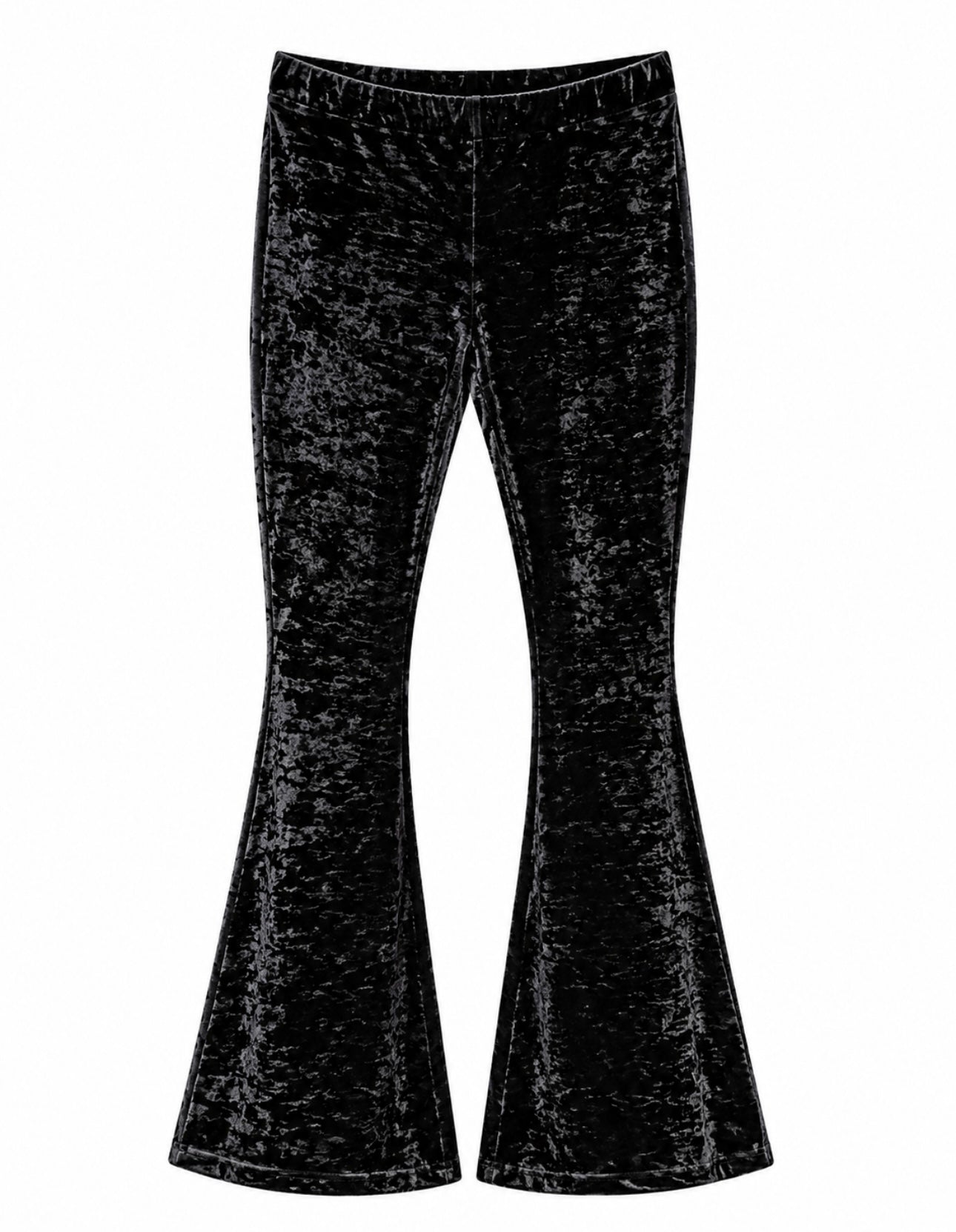 Velvet Crushed Patte d'éléphant Black