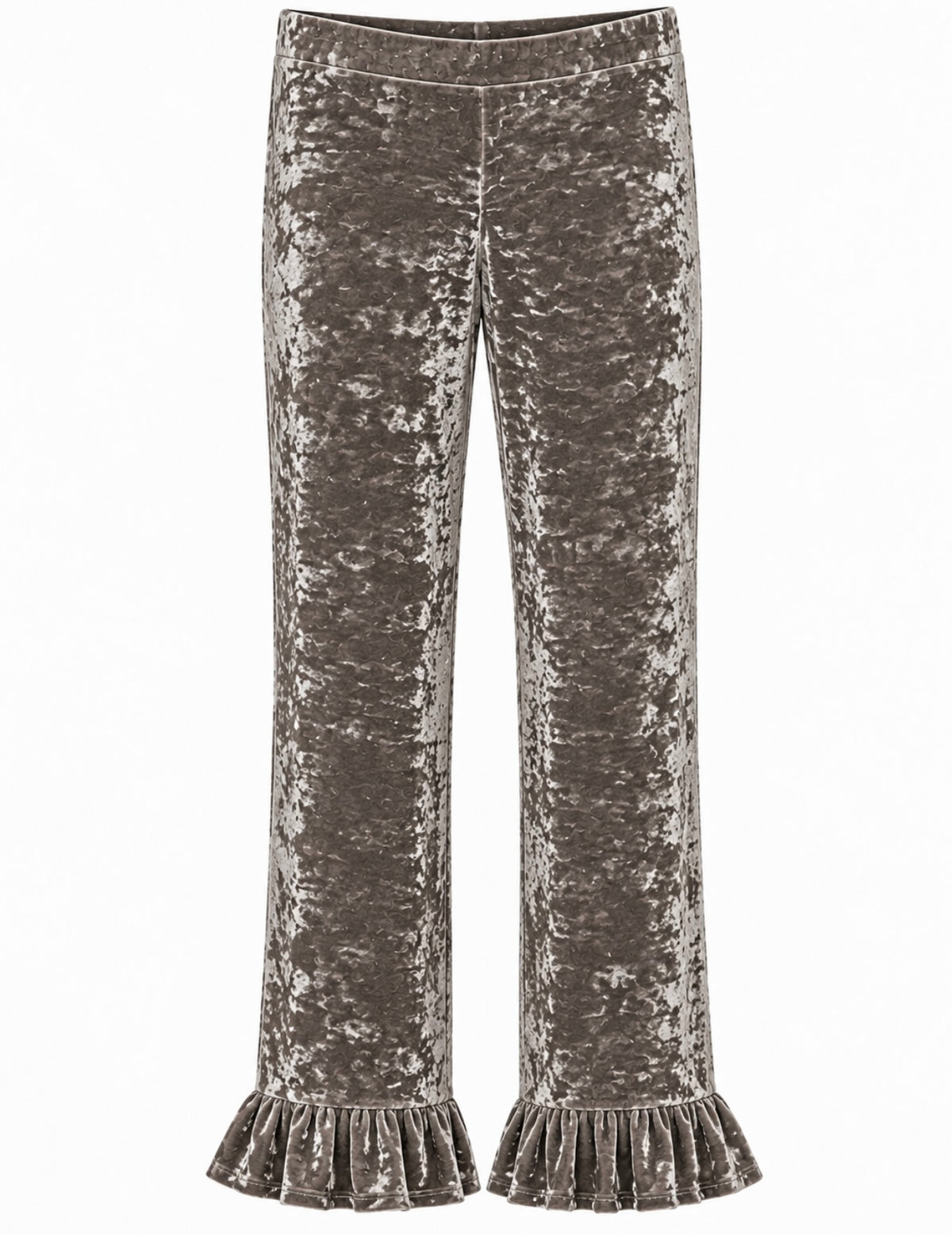 Velvet Crushed Ruffles Grey