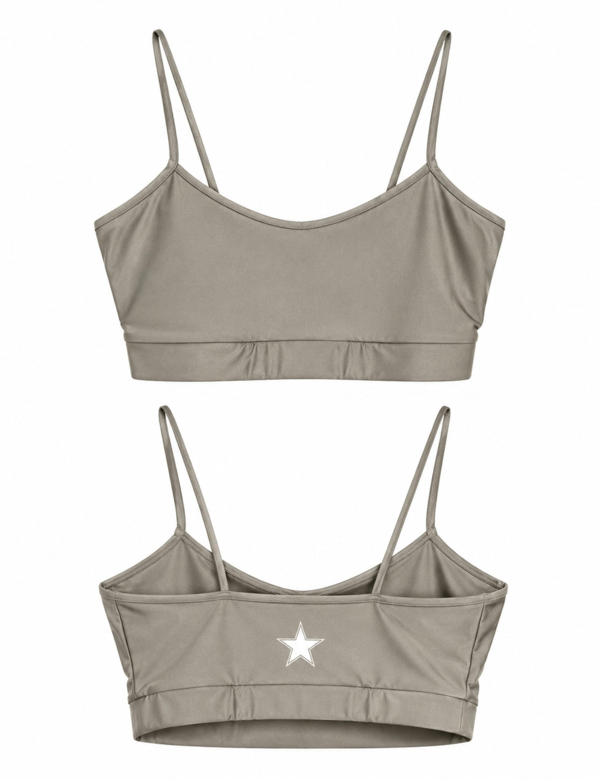Yoga Brassière Fines Bretelles Kaki Shiny
