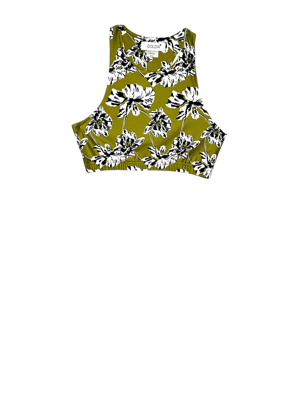 Yoga Brassière Flowers Olive