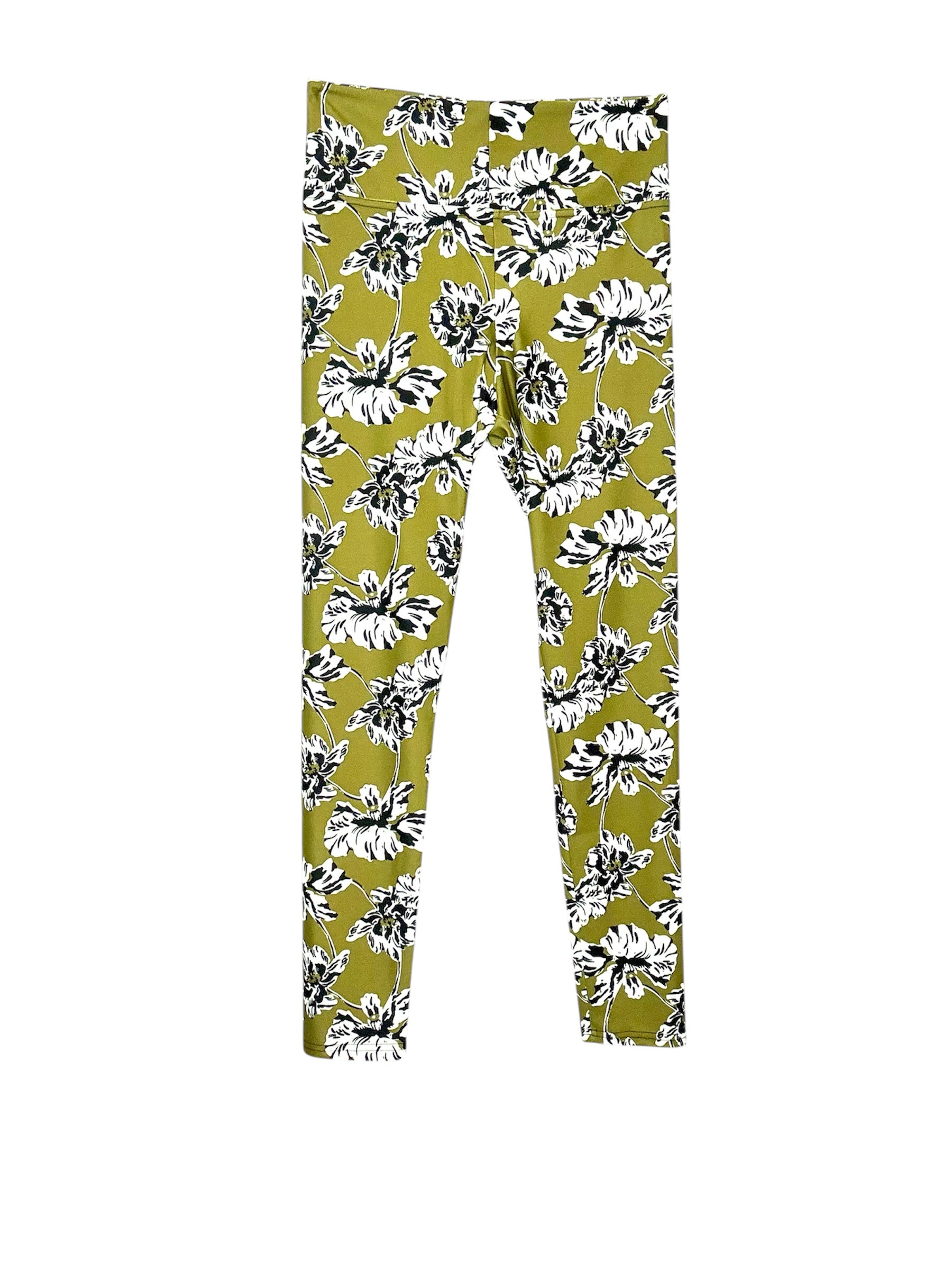 Yoga Legging Flowers Olive