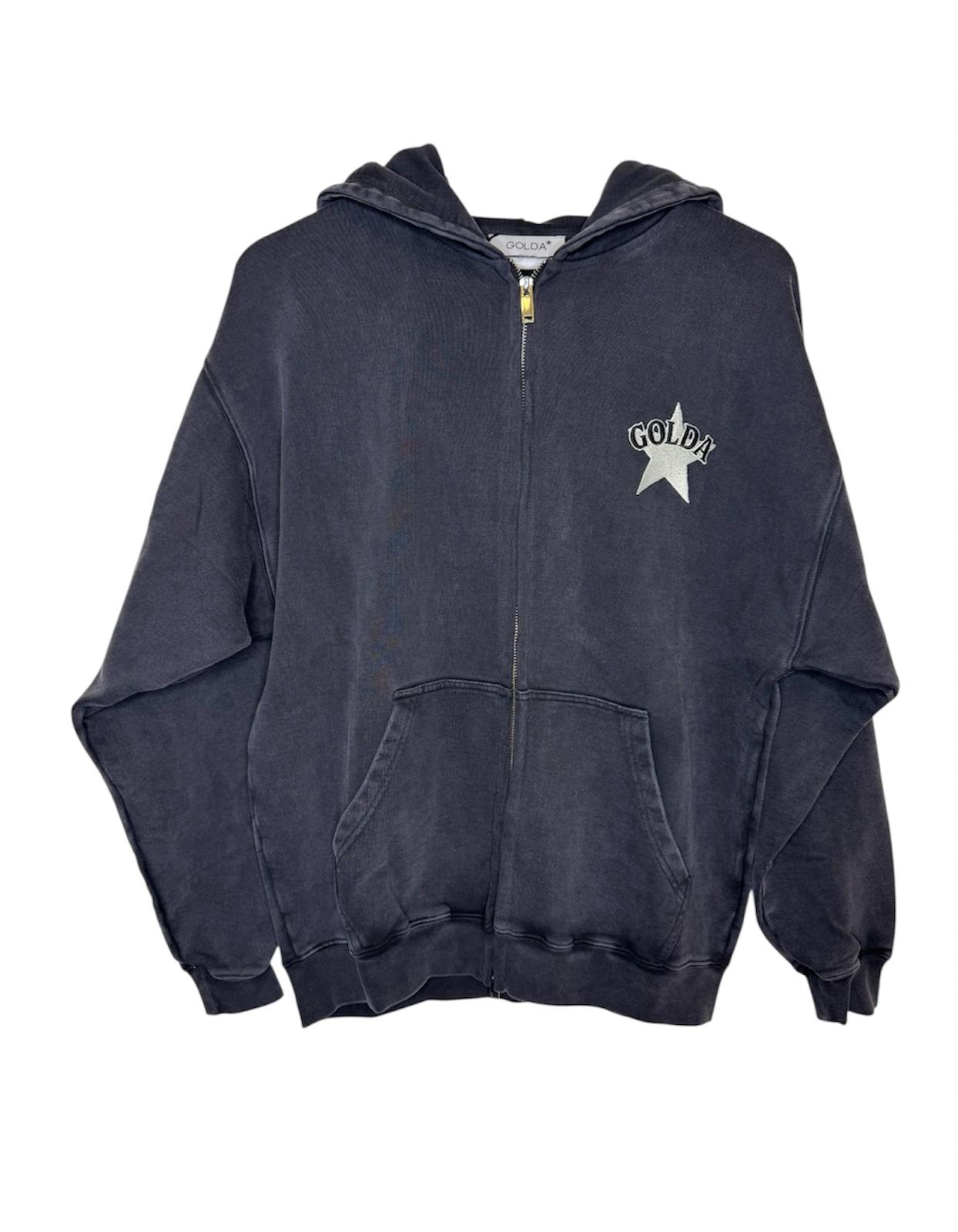 Sheriff Hoodie Zip Vintage Black