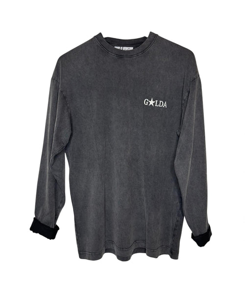 Embroidery T-Shirt Vintage Black