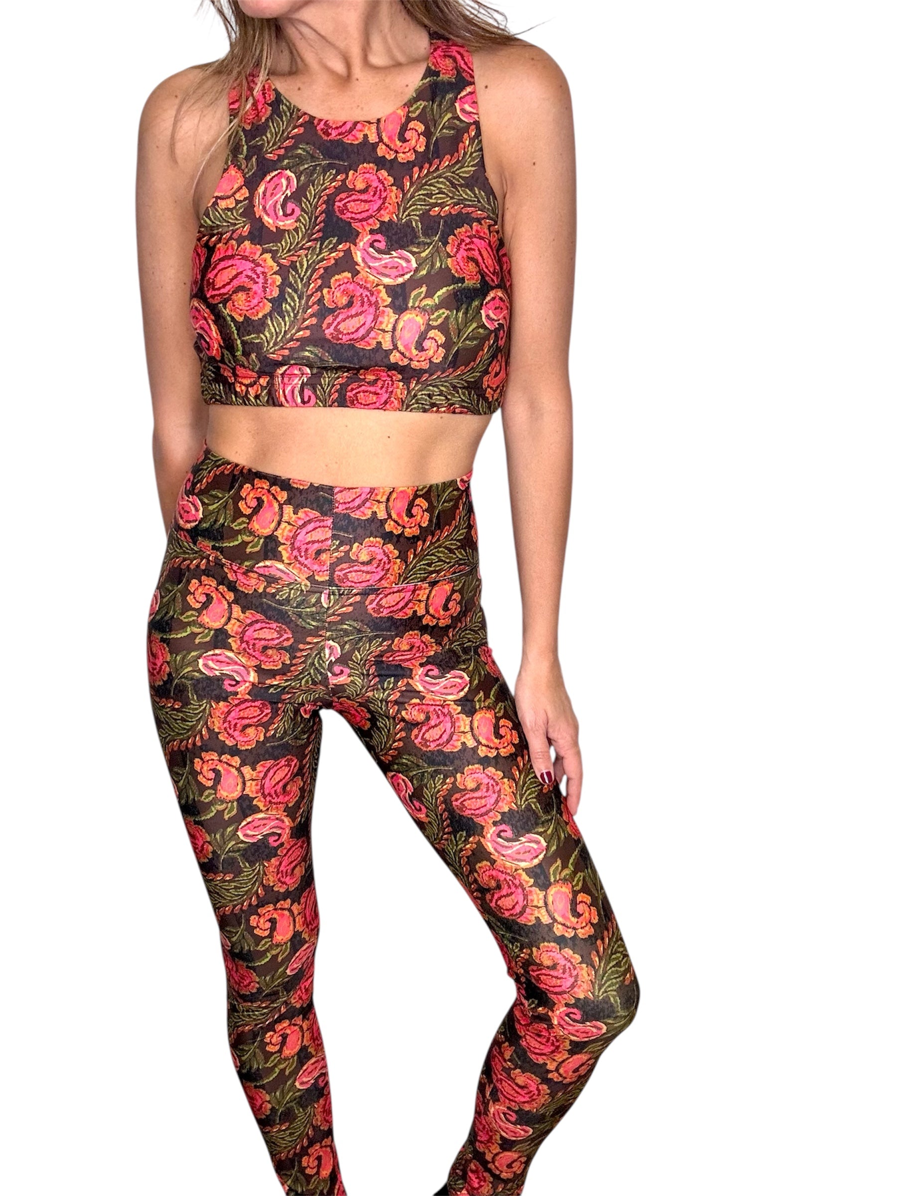 Yoga Legging Flowers Pink