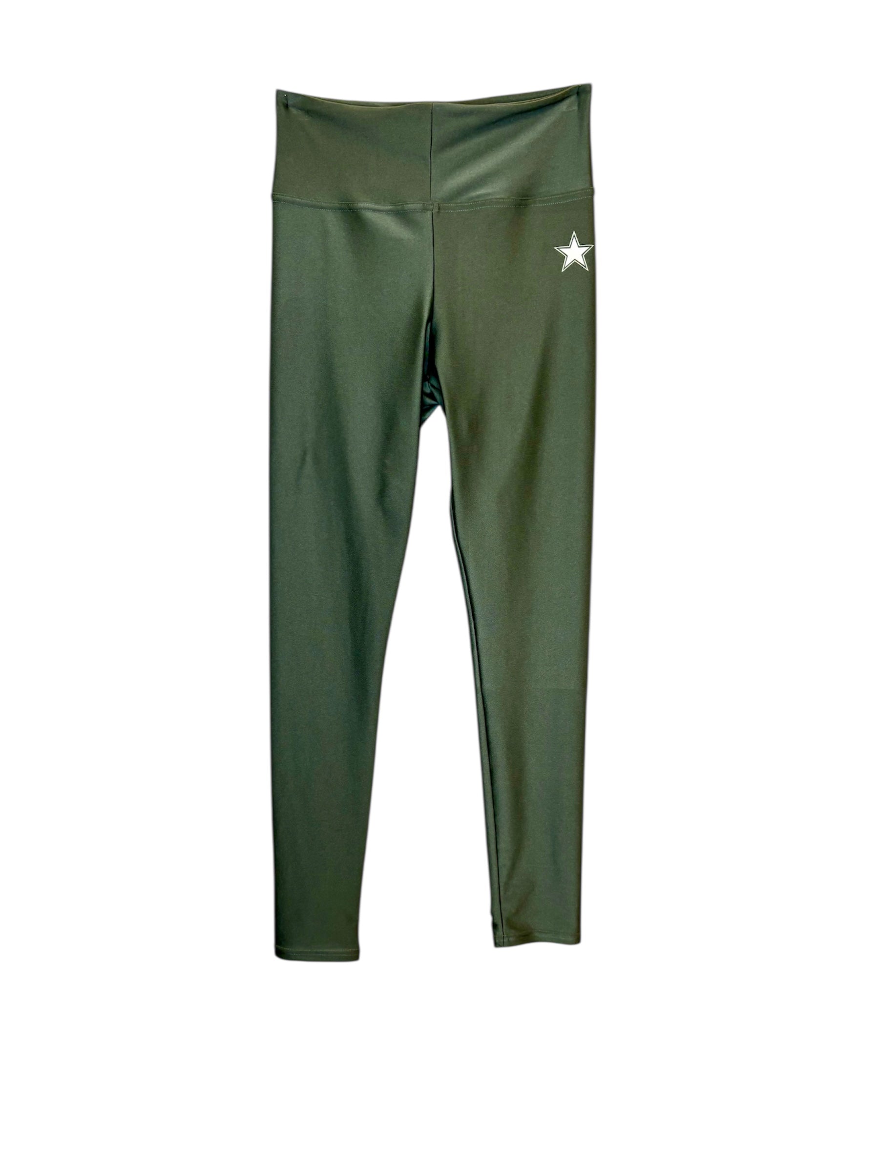 Yoga Legging Army Shiny